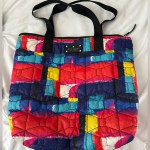 Kate Spade Bon Shopper Signature Spade Quilted Multi Color Tote Bag